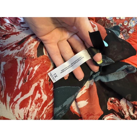 Whimsigoth Boho Fairy Cottage Floral Print V-Neck Robe Size 1X - Picture 4 of 9